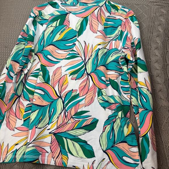Talbots Women’s Cozy Crush Tropical Fronds 1/4 Zip Pullover small NEW WITH TAGS - Picture 13 of 13